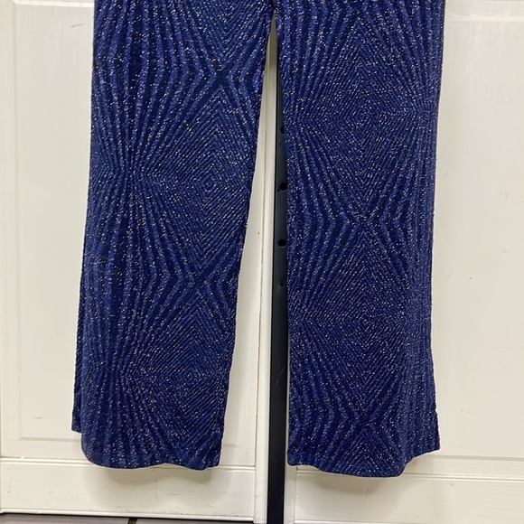 Women's Blue Rain Joan Glitter Knit Jumpsuit Navy Size Medium Spaghetti Strap - Picture 6 of 12